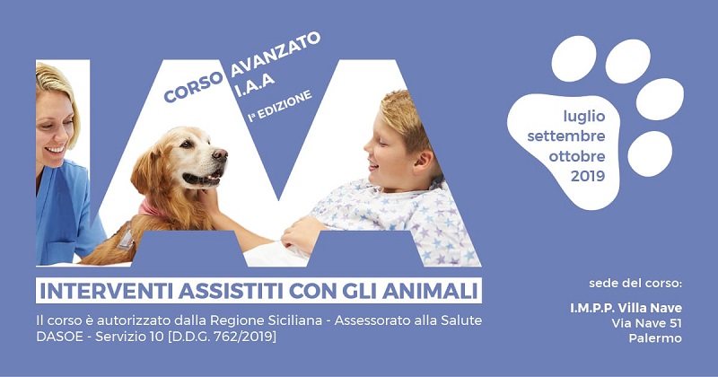Corso avanzato Interventi Assistiti con gli Animali (IAA) da luglio a ottobre 2019