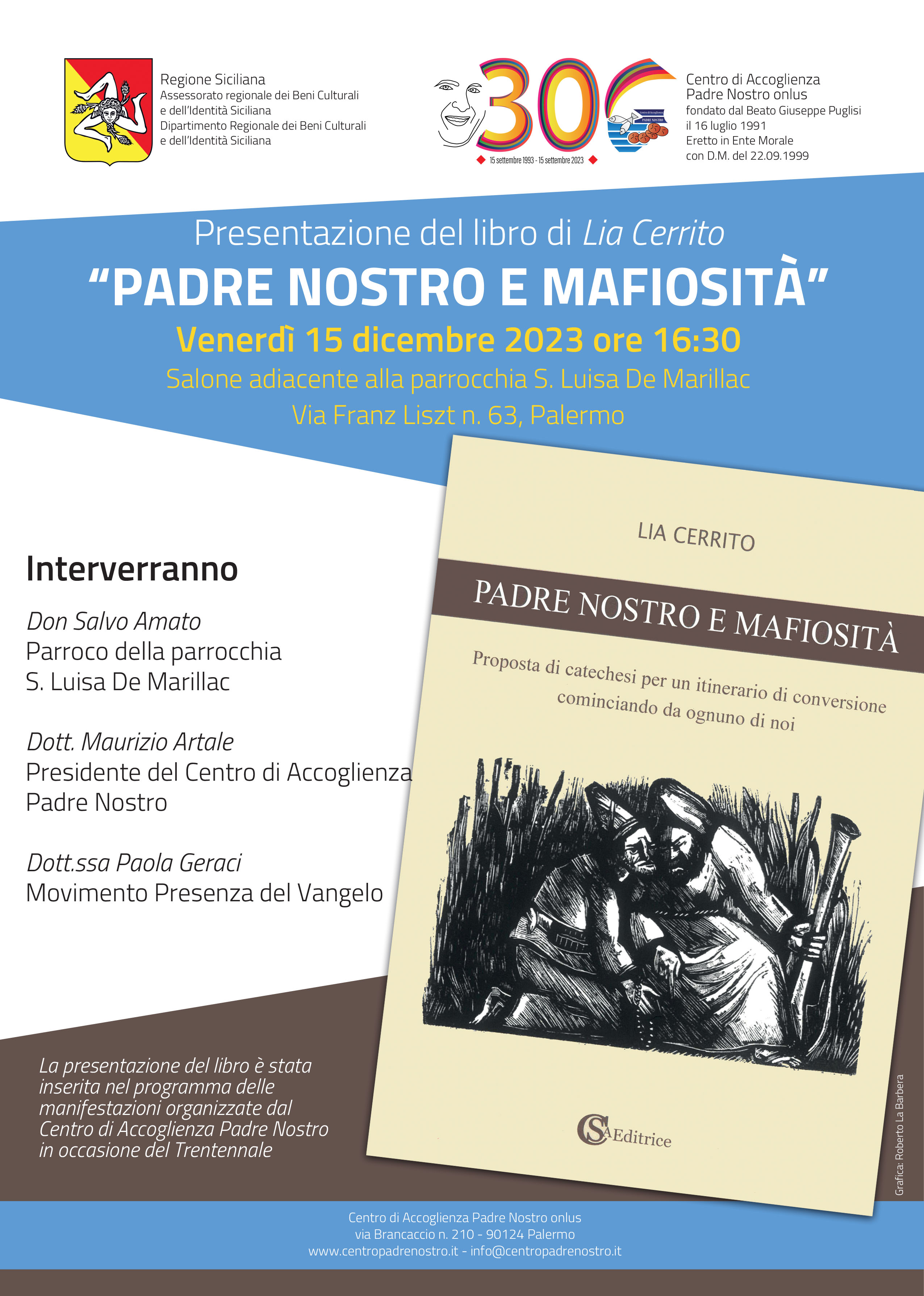 Presentazione del libro di Lia Carrito 'Padre Nostro e mafiosit' presso parrocchia S. Luisa De Mari