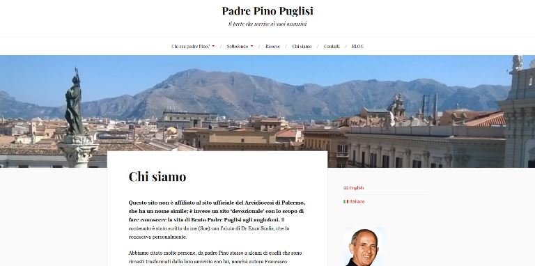 Un sito web per far conoscere Padre Pino Puglisi agli anglofoni