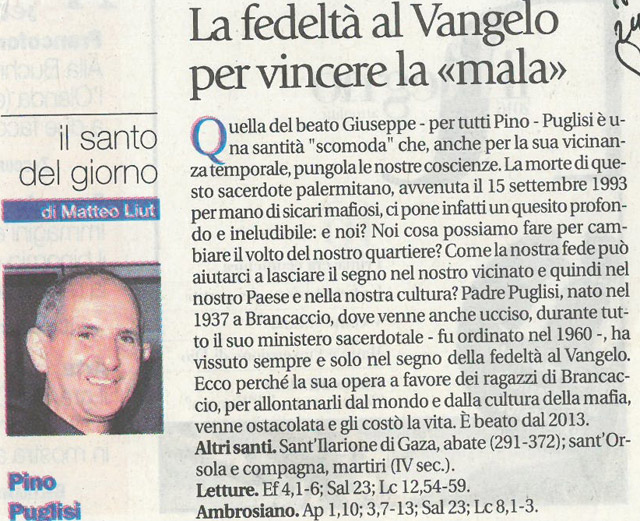 La fedelt� al Vangelo per vincere la mala