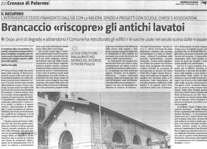 Brancaccio riscopre gli antichi lavatoi