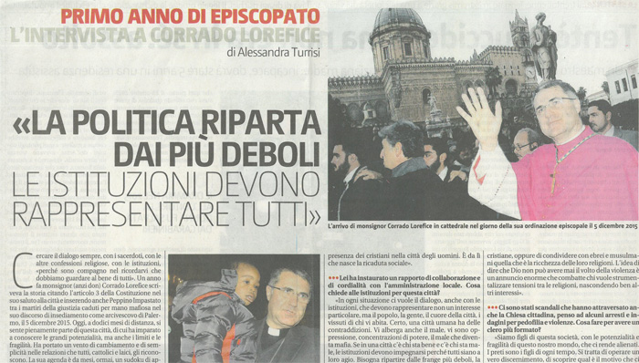 La politica riparta dai pi� deboli. Le Istituzioni devono rappresentare tutti