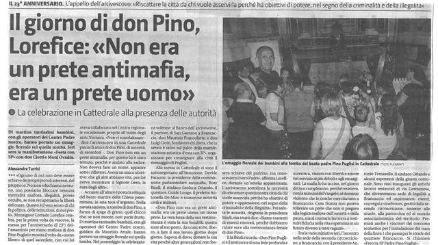 Il giorno di don Pino, Lorefice: 'Non era un prete antimafia, era un prete uomo'