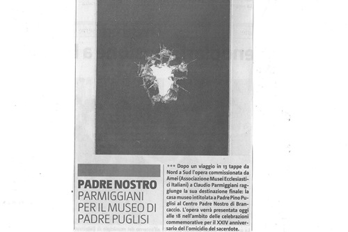 Parmiggiani per il museo di Padre Puglisi
