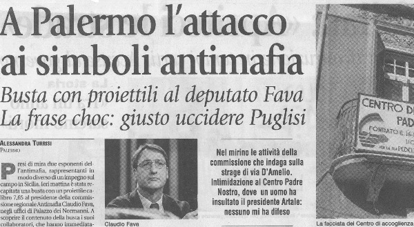 A Palermo l�attacco ai simboli antimafia