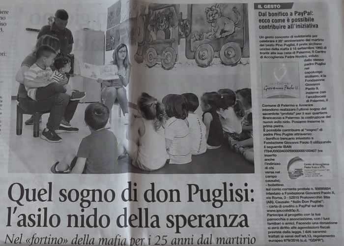 Quel sogno di don Puglisi: l�asilo nido della speranza