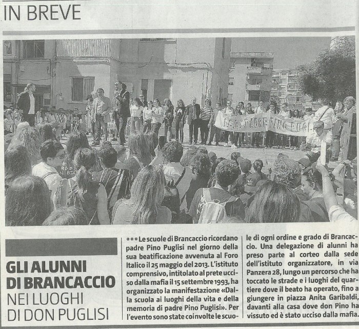 Gli alunni di Brancaccio nei luoghi di don Puglisi