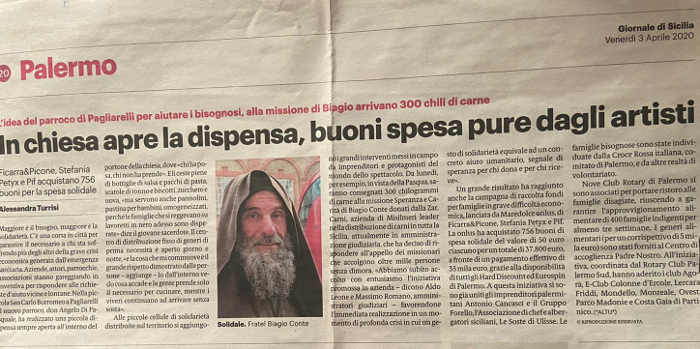 In chiesa apre la dispensa, buoni spesa pure dagli artisti