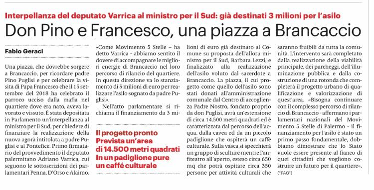 Don Pino e Francesco, una piazza a Brancaccio