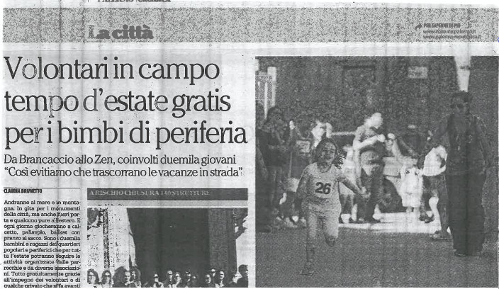 Volontari in campo tempo d'estate gratis per i bimbi di periferia