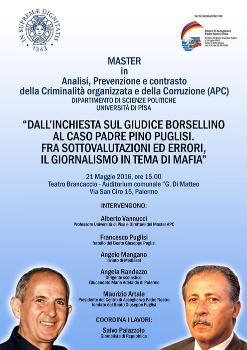 Locandina del Master organizzato dall'Universit� di Pisa