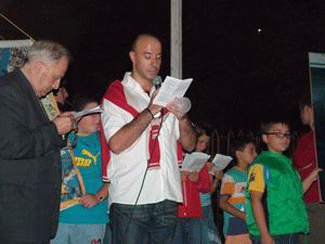Don Mario Golesano, parroco di Brancaccio e Antonino Di Liberto, presidente pro-tempore del Centro Padre Nostro