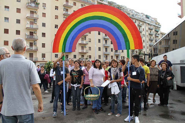 Raduno del corteo (Un fiore per Puglisi)