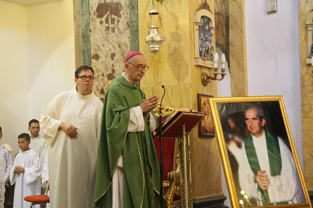 Il Vescovo di Fiesole e Presidente della Fondazione Giovanni Paolo II, Mons. Luciano Giovanetti, in un momento della S. Messa