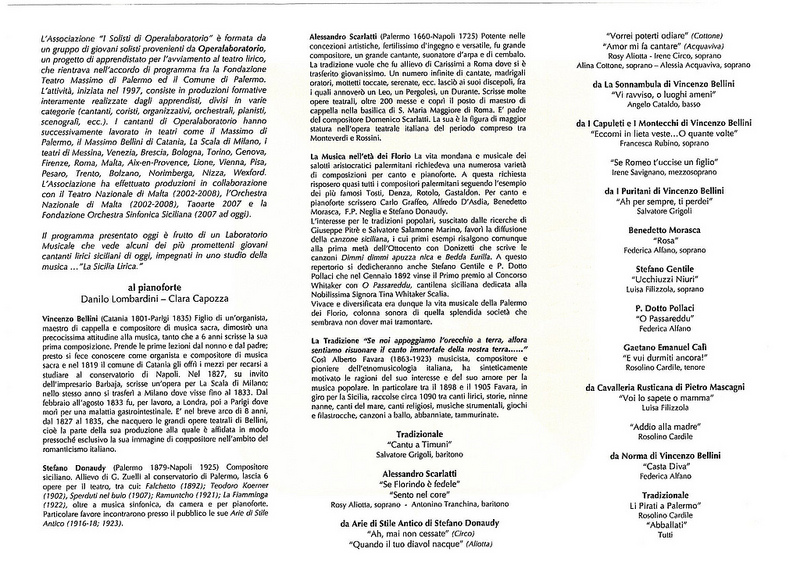 Programma di sala