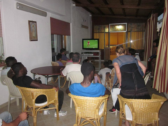 Durante la partita Italia-Inghilterra (Europei)