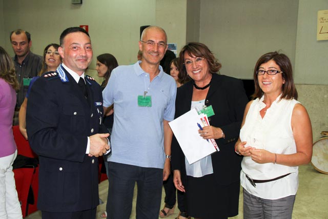 Giuseppe Rizzo, commissario Polizia Penitenziaria, Maurizio Artale, presidente del Centro Padre Nostro, Maria Vitagliano, presidente della CrossPoin Europe Association in Liechtenstein, Francesca Vazzana, direttrice della Casa circondariale Pagliarelli di Palermo