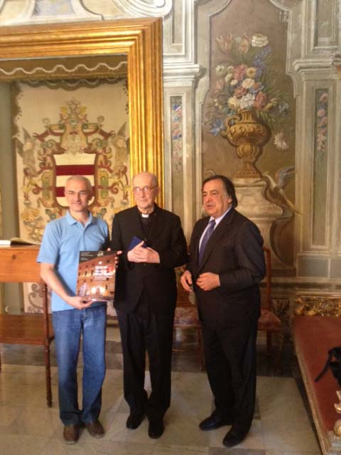 Maurizio Artale, presidente del Centro di Accoglienza Padre Nostro, S.E. Mons. Luciano Giovannetti, Vescovo Emerito di Fiesole, Leoluca Orlando, Sindaco di Palermo