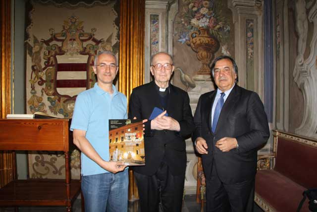 Maurizio Artale, presidente del Centro di Accoglienza Padre Nostro, S.E. Mons. Luciano Giovannetti, Vescovo Emerito di Fiesole, Leoluca Orlando, Sindaco di Palermo