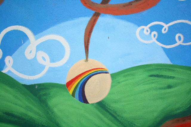 Un particolare del murales