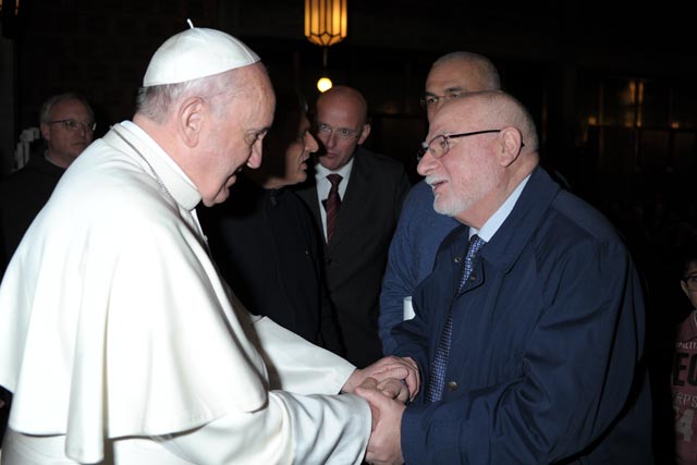 Il Papa e il fratello del Beato Puglisi, Francesco