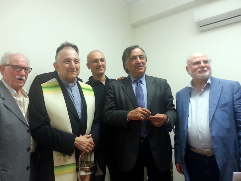 Nella foto: il Sindaco di Palermo, Leoluca Orlando; il Presidente del Centro di Accoglienza Padre Nostro, Maurizio Artale; Mons. Giovanni Oliva; i fratelli di Puglisi, Francesco e Gaetano