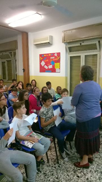 Momenti dell'incontro con gli studenti dell'I.C. Capuana