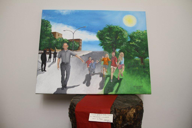 Un'opera esposta alla casa-museo del Beato Puglisi per il Natale 2015