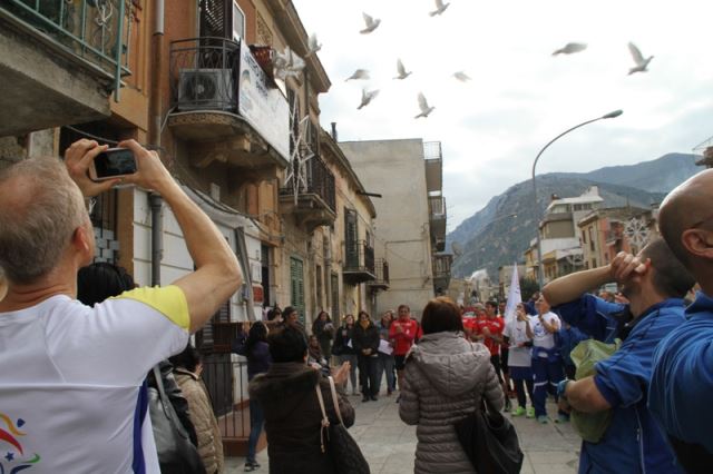 Volata delle colombe simbolo della pace