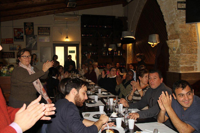 21 dicembre 2015. Momento di convivialit� tra detenuti e volontari del Centro di Accoglienza Padre Nostro
