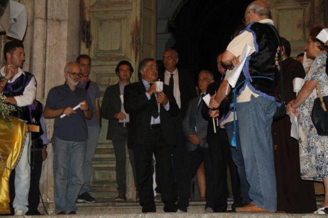 Il Sindaco, Prof. Leoluca Orlando, e il parroco di San Gaetano, Maurizio Francoforte