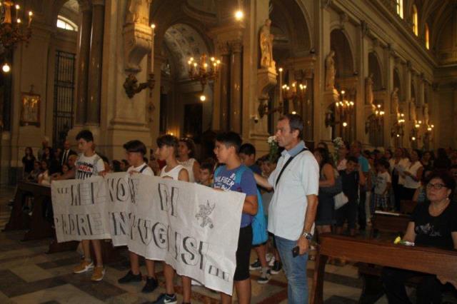 Striscione preparato dai ragazzi dell'I.C. Padre Pino Puglisi di Palermo
