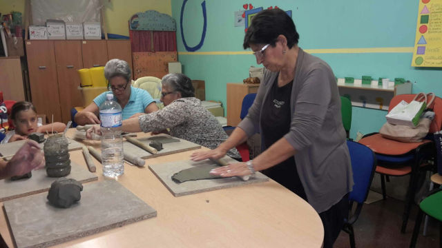 Attivit� durante il laboratorio di ceramica