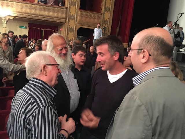 Gaeteno Puglisi, fratello di don Pino, e il nipote Carmelo partecipano alla presentazione dell'APP NOma