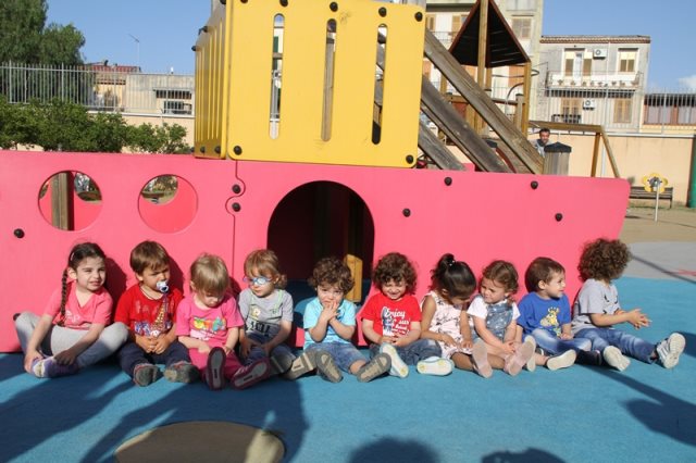 I piccoli al parco del Centro Polivalente Sportivo