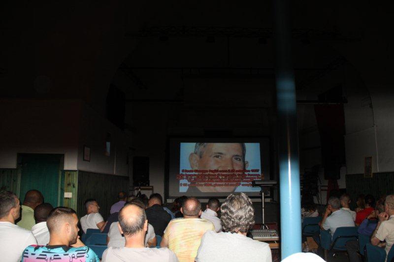 Alcuni momenti durante la visione del Docufilm Il sacrificio di un beato del regista F. Millonzi