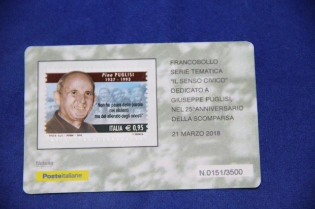Scheda-francobollo realizzatta da Poste Italiane