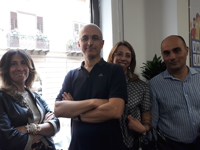Maurizio Artale, presidente del Centro di Accoglienza Padre Nostro; Maria Pia Avara, Vicepresidente; Domenico De Lisi, presidente del Circolo Acli Padre Pino Puglisi