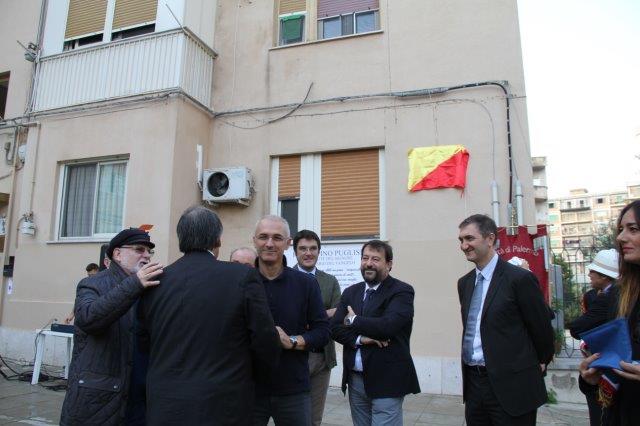Francesco Puglisi, Maurizio Artale, il Sindaco di Palermo Prof. leoluca Orlando, e il DS dell'ICS Padre Pino Puglisi Ing. Andrea Tommaselli