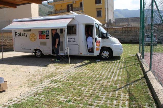 Il presidio mobile al Centro Polivalente Sportivo