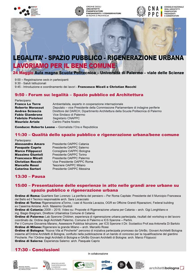 Giornata della legalit�. A Palermo, i rappresentanti degli ordini degli architetti delle maggiori citt� italiane