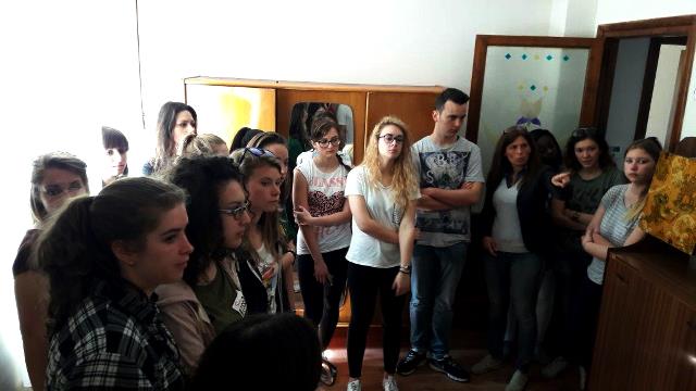 Gli studenti dell'Istituto Leonardo Da Vinci di Arzignano (VI) in visita alla Casa-Museo del Beato Puglisi il 4 maggio 2016