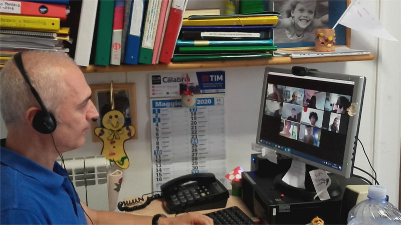 Maurizio Artale in videoconferenza con un gruppo scout di Sassuolo